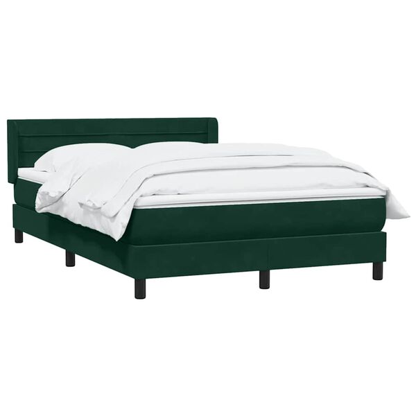 vidaXL Boxspringbett mit Matratze Dunkelgr&uuml;n 160x210 cm Samt