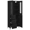 vidaXL Highboard Schwarz Eichen-Optik 69,5 x 34 x 180 cm Holzwerkstoff