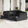 vidaXL Gartensofa-set mit Kissen 9 pcs Schwarz Poly-Rattan