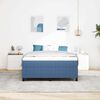 vidaXL Boxspringbett Blau und Wei&szlig; 160 x 200 cm Cordstoff