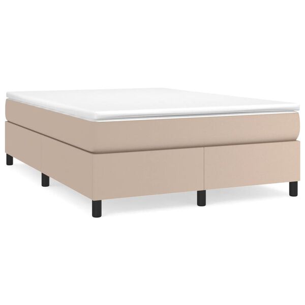 vidaXL Boxspringbett Matratze Cappuccino-Braun 160x200 cm Kunstleder