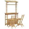 vidaXL Outdoor Bar Tisch und Hocker 3 stk. 2-Sitzer Natur Bambus