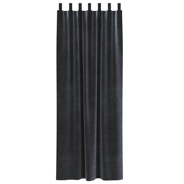 vidaXL Verdunkelungsvorh&auml;nge 2 pcs Dunkelgrau 140 x 225 cm Samt