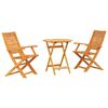 vidaXL Klapp Bistro Set 3 pcs Braun Massivholz Akazie