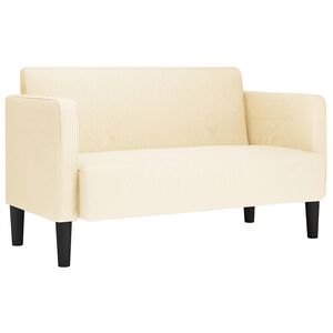 vidaXL Zweisitzer-Sofa Creme 109 cm Cordstoff