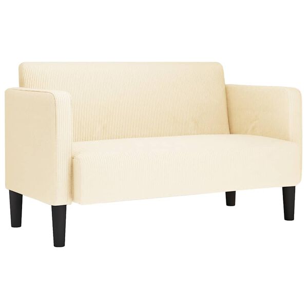 vidaXL Zweisitzer-Sofa Creme 109 cm Cordstoff