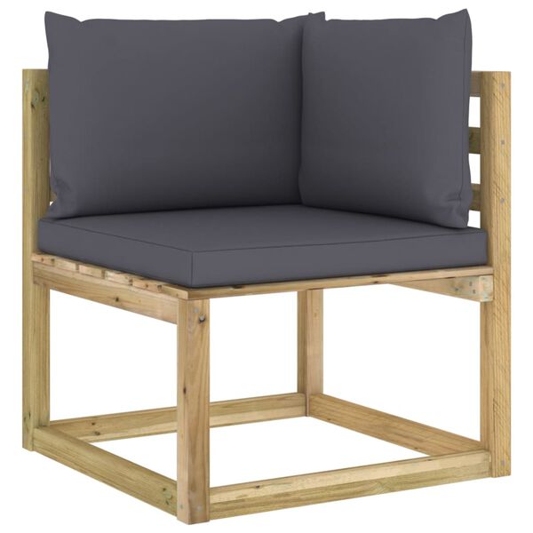 vidaXL 11-tlg. Garten-Lounge-Set mit Kissen Impr&auml;gniertes Kiefernholz