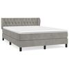 vidaXL Boxspringbett mit Matratze Hellgrau 140x200 cm Samt