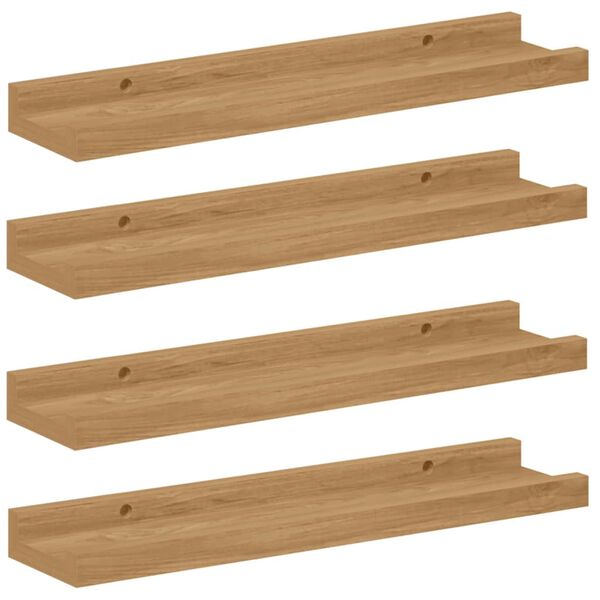 vidaXL Wandregal mit Regal 4 pcs Braun 40 x 9 x 3 cm Holzwerkstoff