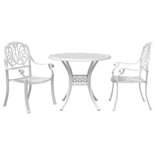 vidaXL 3-tlg. Bistro-Set Weiß Aluminiumguss