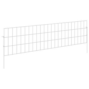 vidaXL Gartenzaun mit Pf&auml;hlen 12 stk. 115 x 30 cm Verzinkter Stahl