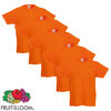 Fruit of the Loom Original Kinder-T-Shirts 5 Stk. Orange Gr&ouml;&szlig;e 128