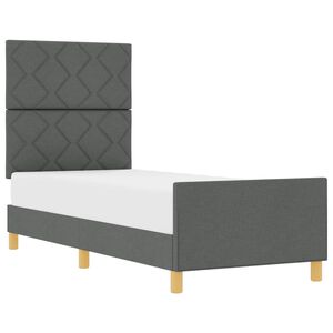 vidaXL Bettgestell mit Kopfteil Dunkelgrau 80 x 200 cm Stoff