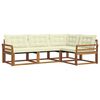 vidaXL Outdoor-Sofagarnitur 4 stk. Natur und Creme