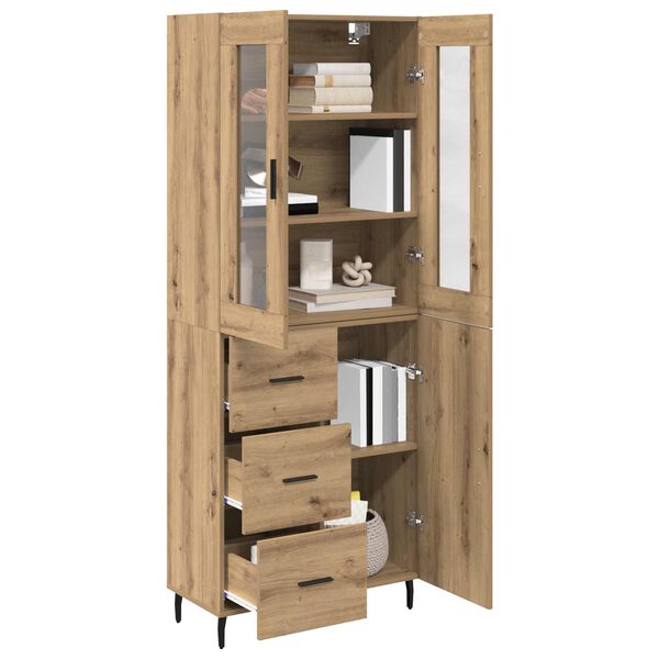 vidaXL Highboard mit Schubladen 2 pcs Artisan-Eiche Holzwerkstoff