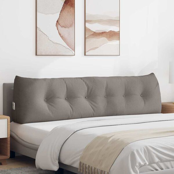 vidaXL R&uuml;cken Kissen Taupe 180 x 24 x 50 cm Stoff