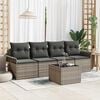 vidaXL Sofa Set mit Kissen 5 pcs Grau Poly-Rattan