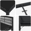 vidaXL Garten Essgruppe 9 pcs Schwarz Poly-Rattan
