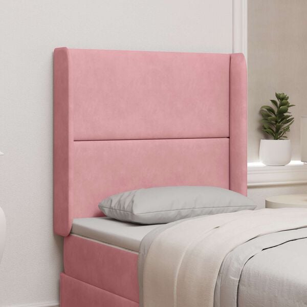 vidaXL Kopfteil Ohr Rosa 80 x 16 x 4 cm Samt