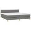 vidaXL Boxspringbett mit Matratze Dunkelgrau 200x200 cm Stoff