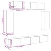 vidaXL 6-tlg. TV-Schrank-Set Wandmontage Altholz-Optik Holzwerkstoff