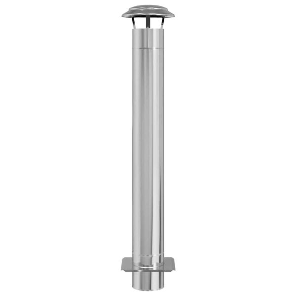 vidaXL Kaminverl&auml;ngerung Silber 25 x 25 x 132 cm Edelstahl