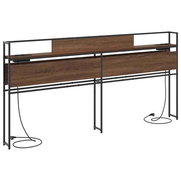 vidaXL Stauraum-Kopfteil Braun Eichen-Optik 180 cm Holzwerkstoff