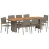 vidaXL Garten Essgruppe 9 Stk. Grau Poly-Rattan