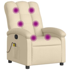 vidaXL Massage-Relaxsessel, cremefarbener Stoff