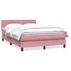 vidaXL Boxspringbett mit Matratze Rosa 160x210 cm Samt