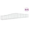 vidaXL Gabionen mit Hochbogen 25 Stk. 400x50x40/60cm Verzinktes Eisen