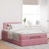 vidaXL Ottoman-Bett mit Matratze Rosa 120x200 cm Samt