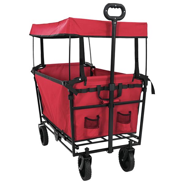 vidaXL Klapp-Handwagen Rot 105 x 56,5 x 116 cm Oxford-Stoff
