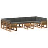 vidaXL Outdoor-Sofagarnitur 11 stk. Natur und Anthrazit