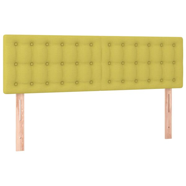 vidaXL LED Kopfteil Gr&uuml;n 144x5x78/88 cm Stoff