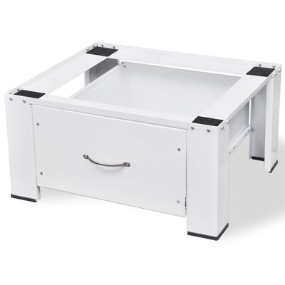 vidaXL Waschmaschinen-Untergestell mit Schublade Weiß
