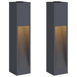 vidaXL Solar LED Wegeleuchte 2 stk. Warmes Wei&szlig; 18 x 18 x 80 cm