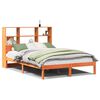 vidaXL Massivholzbett mit Regal ohne Matratze Wachsbraun 140x190 cm