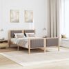 vidaXL Bettgestell Braun und Taupe 135 x 190 cm Massivholz Kiefer