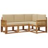 vidaXL Outdoor-Sofagarnitur 4 stk. Natur und Beige Polyester