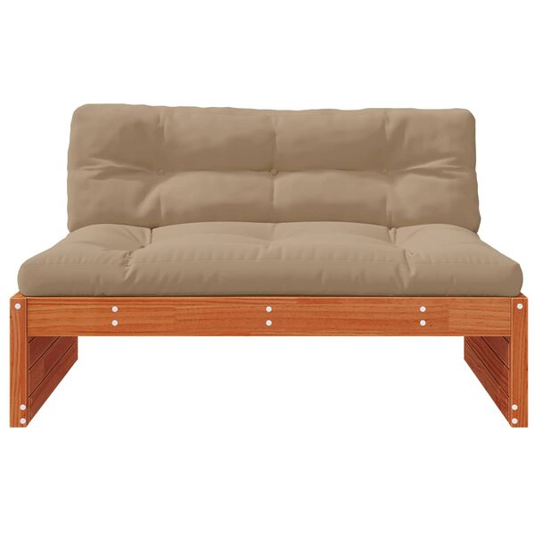 vidaXL Garten Mittelssofa Massives Kiefernholz Wachsbraun