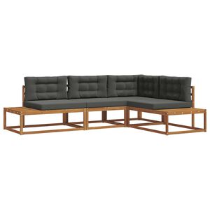 vidaXL Outdoor-Sofagarnitur Natur und Anthrazit
