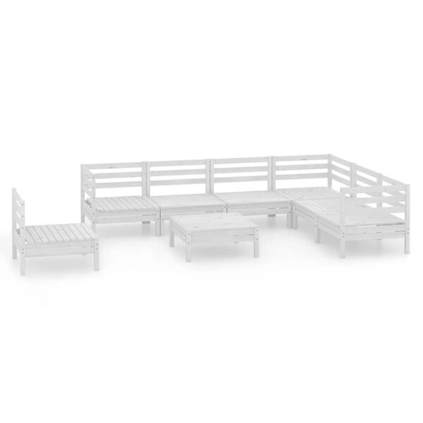 vidaXL 8-tlg. Garten-Lounge-Set Massivholz Kiefer Wei&szlig;