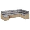 vidaXL Gartensofa-set 8 stk. Beige Poly-Rattan