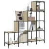 vidaXL B&uuml;cherregal Sonoma-Eiche 122x30x132 cm Holzwerkstoff und Metall