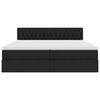 vidaXL Bett mit LED-Lichtleisten Schwarz 180 x 200 cm Stoff