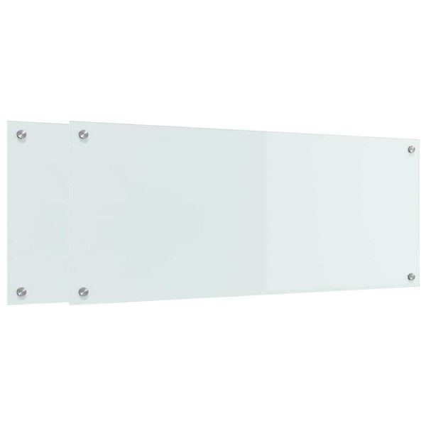 vidaXL Küchenrückwand 2 pcs Weiß 100 x 40 cm Gehärtetes Glas