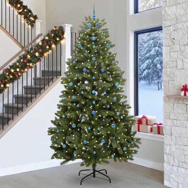 vidaXL K&uuml;nstlicher Weihnachtsbaum Gr&uuml;n 300 cm PVC und Metall