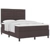 vidaXL Boxspringbett mit Matratze Dunkelbraun 140 x 200 cm Stoff