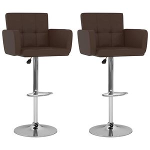 vidaXL Barhocker 2 Stk. Braun Kunstleder